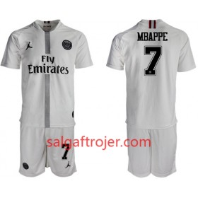 Paris Saint Germain Fodboldtrøjer Mbappe 7 Jodan Hvid Børn 3. sæt 2018/19 Kort ærmer